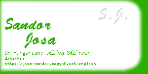 sandor josa business card