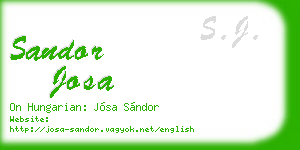 sandor josa business card